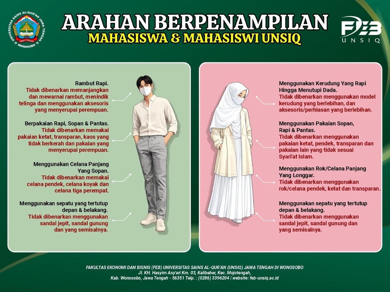 Aturan Berpakaian Mahasiswa FEB UNSIQ